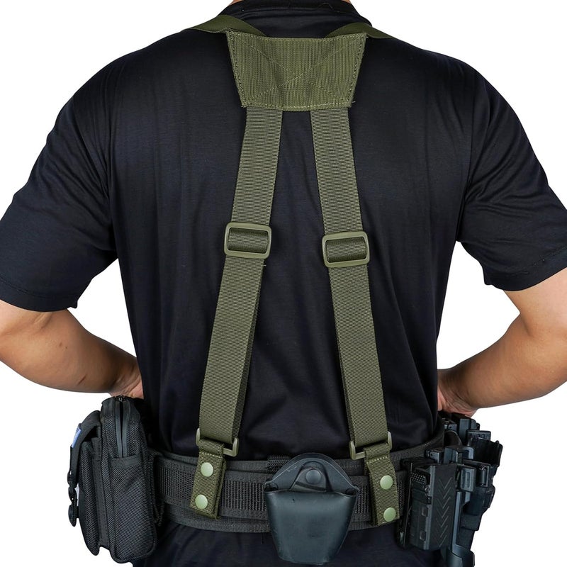 KUNN Tactical Duty Belt Suspenders 1.5 Inch Police Harness for Men,Adjustable,Army Green - Image 3